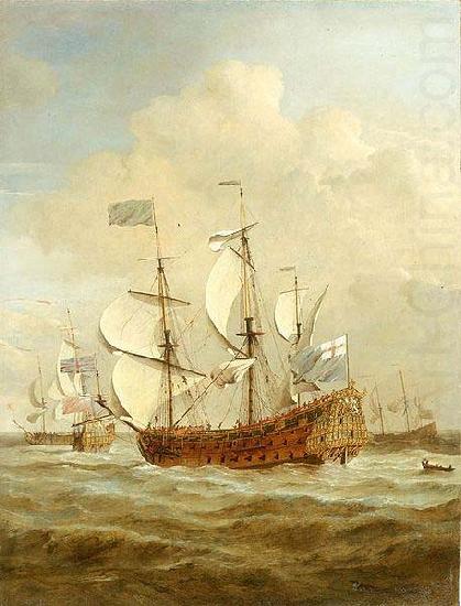VELDE, Willem van de, the Younger HMS St Andrew at sea in a moderate breeze, painted china oil painting image